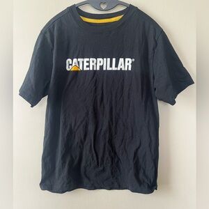 Caterpillar Black Graphic T-Shirt Boys Kids M Summer Lightweight‎ Construction
